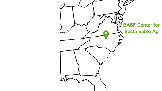Map with a pin of the location of Center for Sustainable Agriculture in Durham, NC