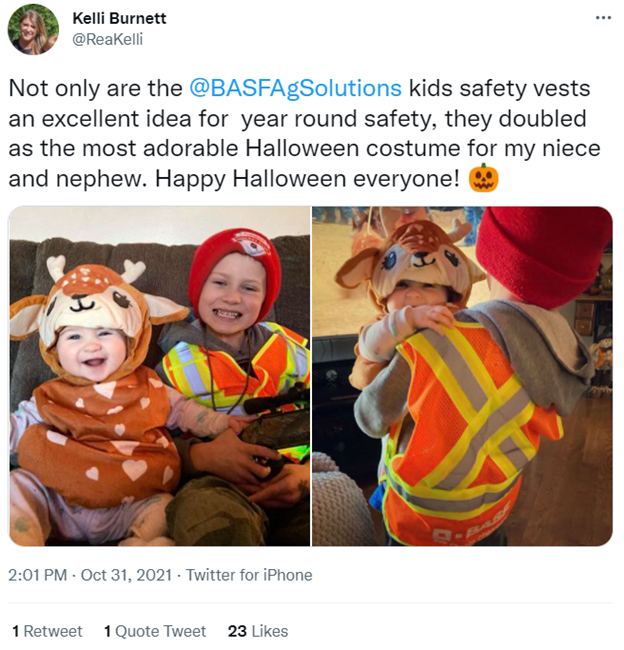 Tweet with image of Safety Scouts gear